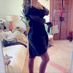 BB Dakota oversized hooded pocketed jacket with faux leather sleeves.